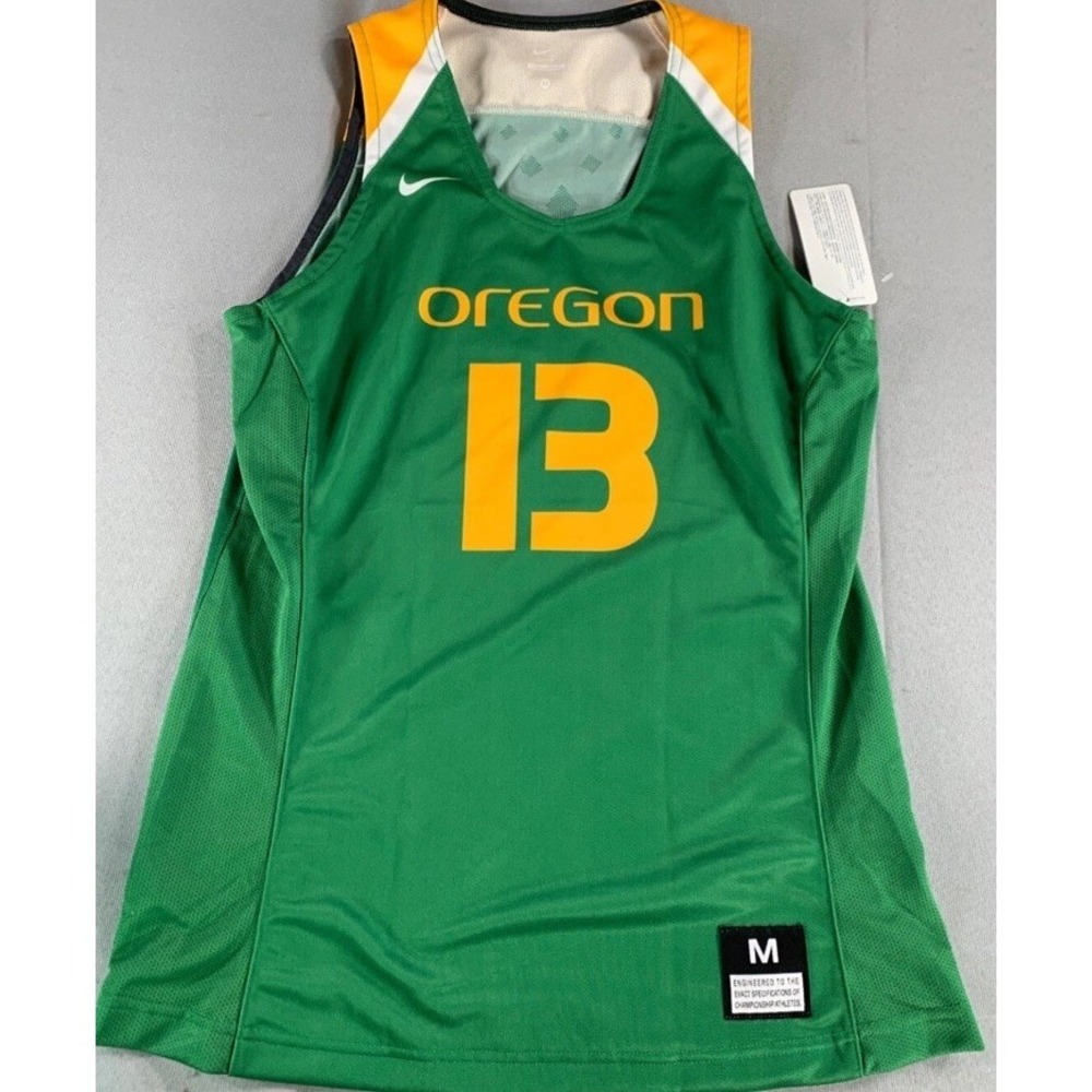 Nike Women's Oregon Ducks #13 Jersey M Green Yellow NCAA Sample Basketball Top